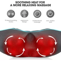 MagicMakers Electric Shiatsu Neck Massager with Heat - Pain Relief Gift