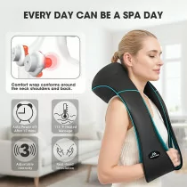 MagicMakers Electric Shiatsu Neck Massager with Heat - Pain Relief Gift