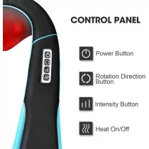 MagicMakers Electric Shiatsu Neck Massager with Heat - Pain Relief Gift