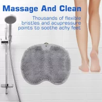 Shower Foot Scrubber Mat with Suction Cups – Exfoliating Back Washer