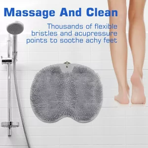 Shower Foot Scrubber Mat with Suction Cups – Exfoliating Back Washer