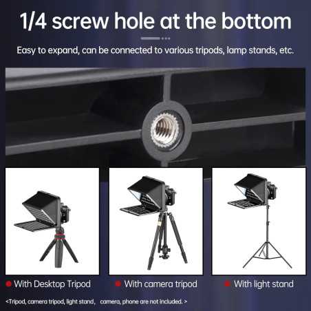 LENSGO Portable Teleprompter for iPad, Smartphone & DSLR – 7.9, App Compatible with iOS & Android