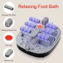 Collapsible Foot Spa Bath with Heat, Bubbles & Timer – Black