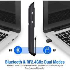 Wireless Presentation Clicker - Bluetooth & 2.4GHz RF for Mac & PC