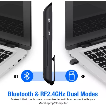 Clicker Présentation Bluetooth & RF 2.4GHz Sans Fil pour Mac