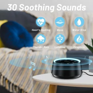 EasyHome Sleep Sound Machine with 30 Sounds, Night Light & Timers