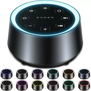 EasyHome Sleep Sound Machine with 30 Sounds, Night Light & Timers