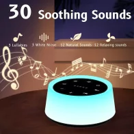 ColorsNoise White Noise Machine & Baby Night Light with 30 Sounds (Black)