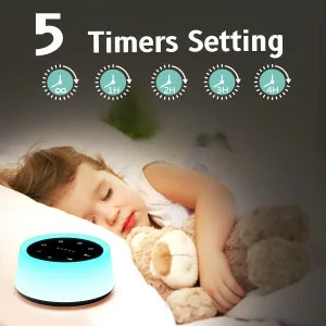 ColorsNoise White Noise Machine & Baby Night Light with 30 Sounds (Black)