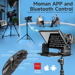 Moman Teleprompter Métal 12 avec Télécommande APP pour iPad