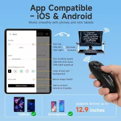 Moman Teleprompter Métal 12 avec Télécommande APP pour iPad