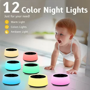ColorsNoise White Noise Machine & Baby Night Light with 30 Sounds (Black)