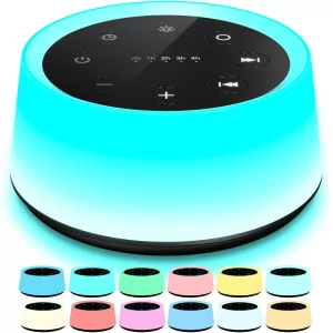 ColorsNoise White Noise Machine & Baby Night Light with 30 Sounds (Black)