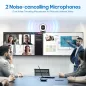 Webcam 4K avec anneau lumineux, autofocus, TOF, couverture privée, micro - 1080P 60FPS pour streaming