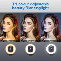 Webcam 4K avec anneau lumineux, autofocus, TOF, couverture privée, micro - 1080P 60FPS pour streaming