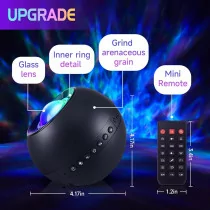 Galaxy Projector with Bluetooth Speaker & 15 White Noise Sounds - Timer & Remote