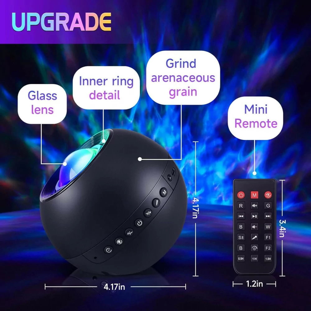 Galaxy Projector with Bluetooth Speaker & 15 White Noise Sounds - Timer & Remote
