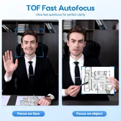 Webcam 4K Autofocus avec Anneau LED & Microphone Intégré