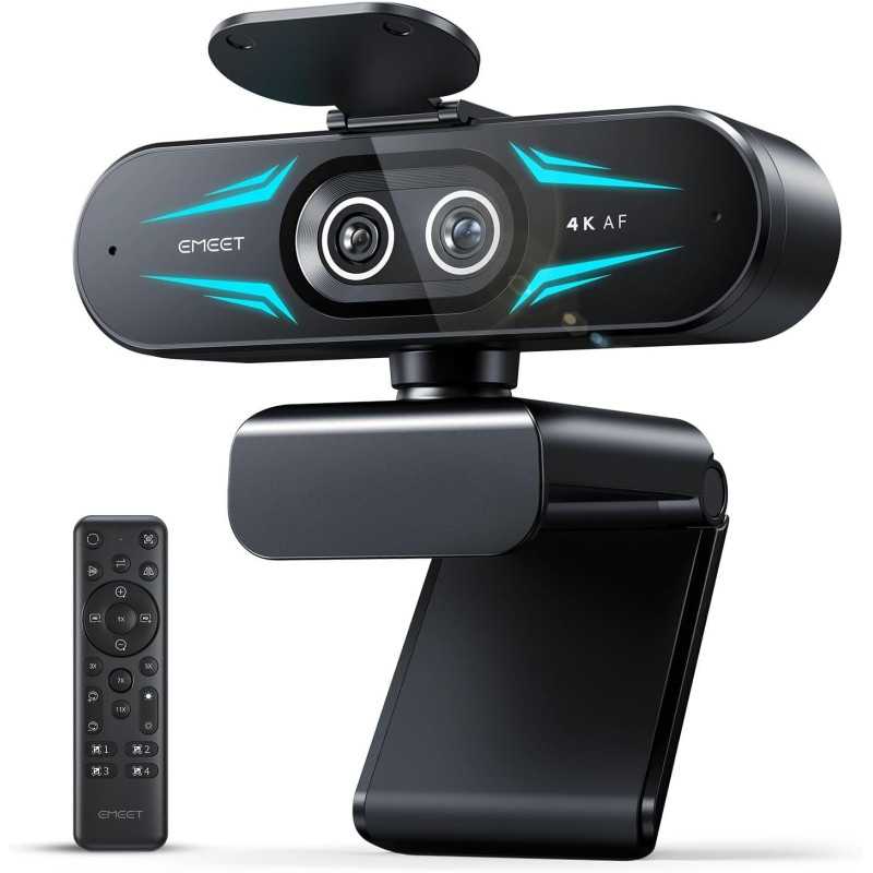 EMEET C60E Webcam 4K Double Caméra Zoom 11X & Autofocus
