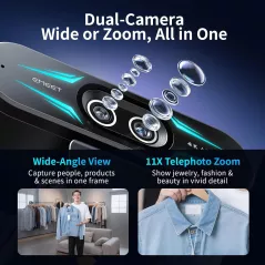 EMEET C60E Webcam 4K Double Caméra Zoom 11X & Autofocus
