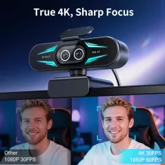 EMEET C60E Webcam 4K Double Caméra Zoom 11X & Autofocus