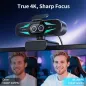 Webcam EMEET C60E 4K Dual-Cam Zoom 11X, Autofocus, Télécommande, Éclairage RGB, 2 Micros, Streaming