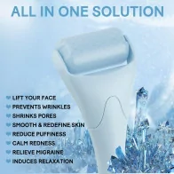 Ice Roller for Face & Eyes - Cooling Massager for Wrinkles & Puffiness