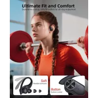 PocBuds Écouteurs Bluetooth Sans Fil 80h Autonomie Charge Sans Fil Étui Affichage Numérique IPX7 Noir