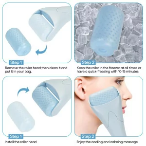 Ice Roller for Face & Eyes - Cooling Massager for Wrinkles & Puffiness
