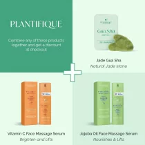 PLANTIFIQUE Jade Gua Sha Tool | Face Sculpting & Jawline Massage Gift
