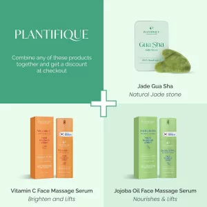 PLANTIFIQUE Jade Gua Sha Tool | Face Sculpting & Jawline Massage Gift
