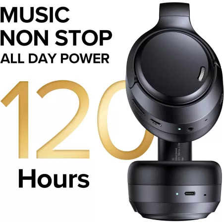 Casque Bluetooth 6.0 ANC Hybride, 120H Autonomie, Micro Clear Call, Hi-Res Audio, Confortable, Sans Fil