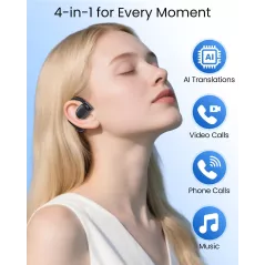 Écouteurs Traducteurs AI Bluetooth K08 – Traduction Instantanée 164 Langues, 80H Autonomie, Noir