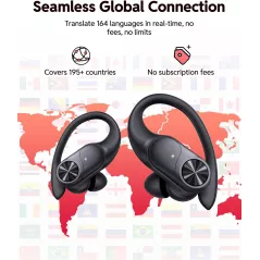 PocBuds Écouteurs Bluetooth Sans Fil 80h Autonomie Charge Sans Fil Affichage Numérique IPX7 Noir