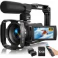 Caméra Vidéo 8K 88MP 18X Zoom Wifi Vlogging 2025 avec Micro, Carte 32G, Stabilisation 6-Axes, Vision Nuit IR