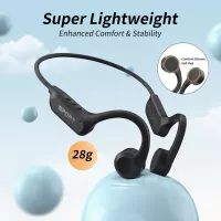 Casque Bluetooth 5.4 CXK à Conduction Osseuse, IPX6 Étanche, Micro, 10h, Pour Sport et Plein Air