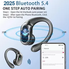 Écouteurs Sans Fil 2026 Bluetooth 5.4 Sport IP7 avec Micro