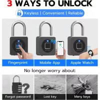 eLinkSmart Cadenas Biométrique Sans Clé, Bluetooth, Résistant Intempéries pour Casier Gym, Clôture, Extérieur