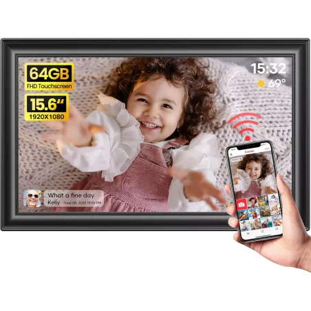 Cadre Photo Numérique 64GB 15.6 WiFi FHD IPS Tactile
