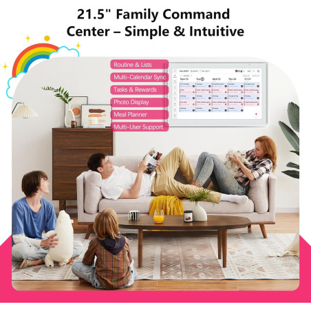 21.5 Full HD Digital Calendar & Planner with Touchscreen & LED Light
