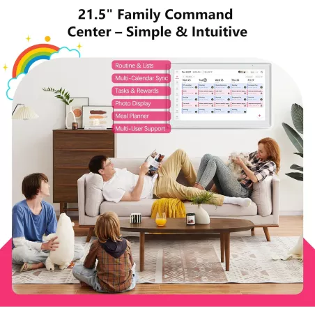 Calendrier Digital 21,5 Full HD Tactile – Planificateur Familial