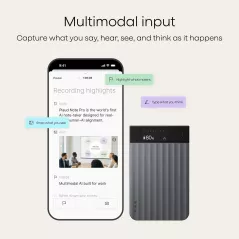 Plaud Note Pro Enregistreur Vocal AI, Transcription & Résumé, Contrôle App, 112 Langues, Ultra-Mince Noir