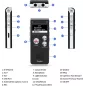 Enregistreur vocal numérique 16GB rechargeable USB pour conférences avec lecture, dictaphone compact amélioré