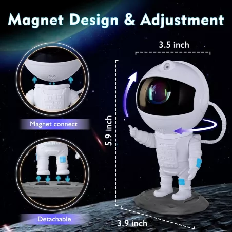 Projecteur Astronaute Galaxy LED 8 Couleurs avec Télécommande - Décor Enfants & Cadeau Fête