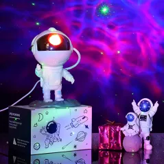 Projecteur Astronaute LED 8 Couleurs - Lumière Nuit Étoilée