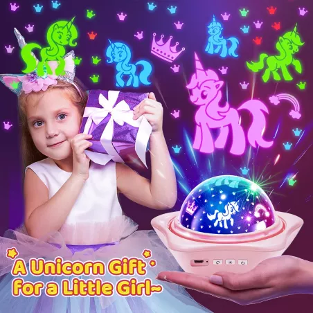 Projecteur Licorne Rotatif - Jouet Lumineux Fille 4-6 ans