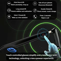 Lunettes Intelligentes AI Bluetooth 5.4, Traduction 160+ Langues, Verres Changeants, App Gratuite