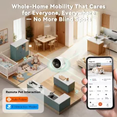 1080P Pet Camera Robot with Night Vision, 2-Way Talk & Auto-Recharge