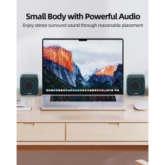 Compact USB Powered Desktop Computer Speakers with 3.5mm Aux Input