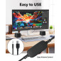 USB Powered Desktop Computer Speakers with 3.5mm Aux - Small PC Speakers for Desktop